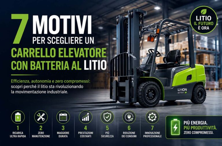 7 motivi per scegliere un carrello elevatore con batteria al litio